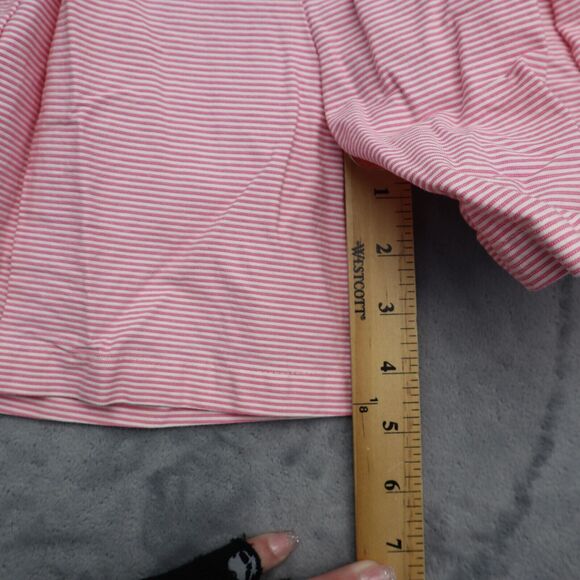 Puma Shorts Womens Pink White Striped High Rise Pocket Button Zip Pleated Chino - Picture 4 of 12